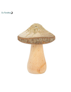 champignon-en-bois-avec-paillettes-or