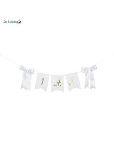 guirlande-1-an-blanc-avec-2-noeuds-en-satin-decoration-anniversaire-1-an 2