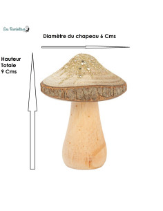 champignon-en-bois-avec-paillettes-or 2