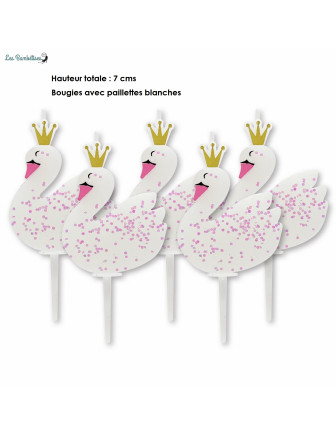 5-bougies-anniversaire-cygnes-et-paillettes-decoration-gateau-anniversaire