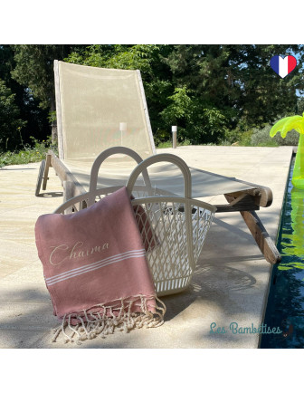 fouta-plage-serviette-personnalisee-vieux-rose
