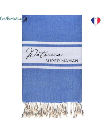 fouta-de-plage-personnalisee-bleu-cadeau-maman