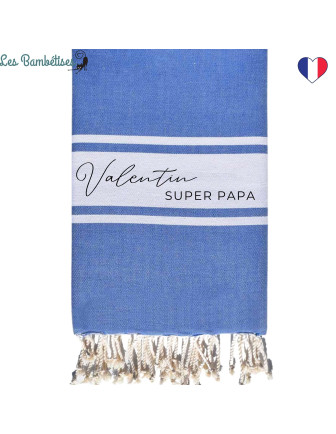 fouta-de-plage-personnalisee-bleu-cadeau-papa