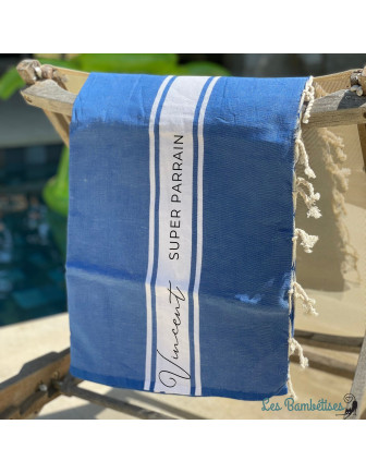 fouta-de-plage-personnalisee-bleu-cadeau-parrain-bapteme