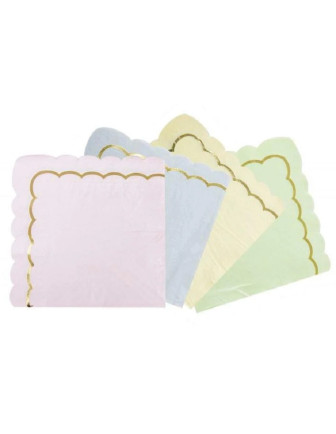 16-serviettes-pastels-assorties-bordure-doree