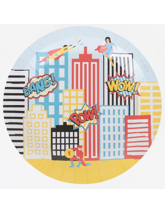 8-assiettes-super-heros-in-the-city