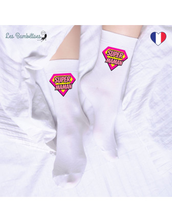 chaussettes-personnalisees-super-maman-cadeau-maman-pas-cher