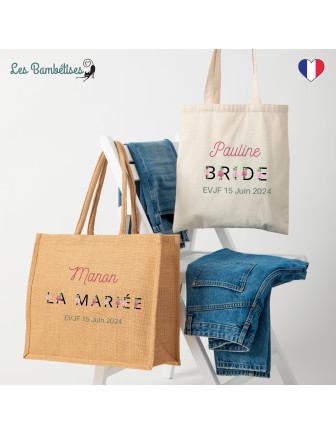 cabas-personnalise-evjf-lettres-fleuries-accessoire-evjf-la-marier