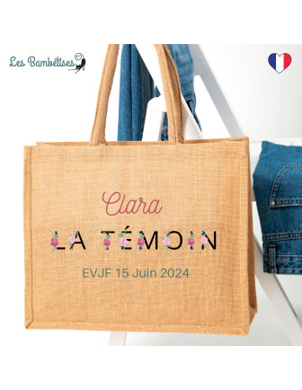 cabas-personnalise-evjf-lettres-fleuries-cadeau-témoin-de-la-mariee