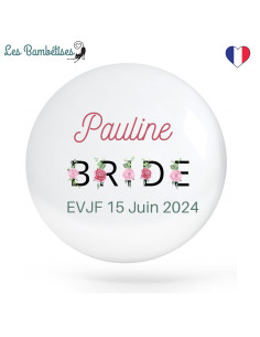 badge-evjf-personnalise-lettres-fleuries-accessoire-la-mariee-evjf 2