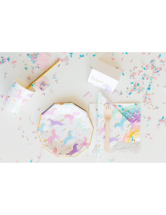 8 assiettes licornes pastels 2
