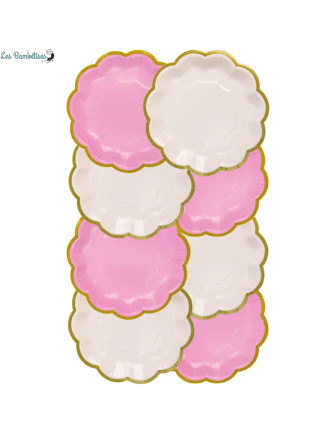 12-petites-assiettes-roses-assorties-17cm-deco-table-anniversaire