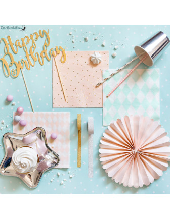 20-grandes-serviettes-rose-poudre-pois-beige-anniversaire-chic