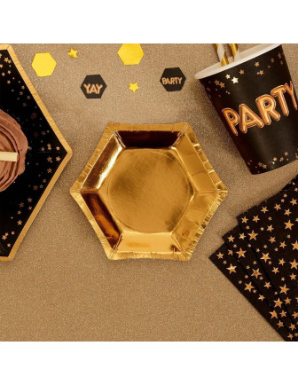 8 petites assiettes canapés dorées
