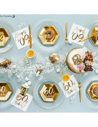 20-serviettes-blanches-60-ans-dore-deco-table-anniversaire-60-ans