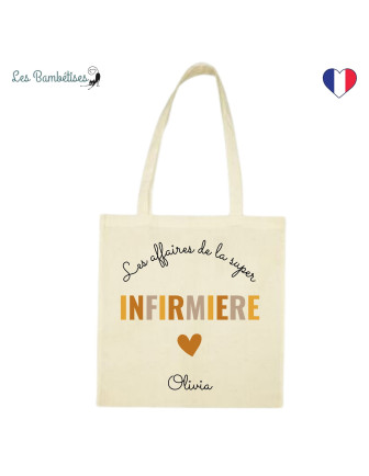 tote-bag-personnalise-infirmiere-terracotta-Cadeau-infirmière-diplômée