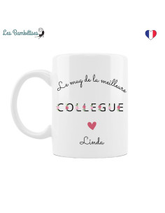 mug-personnalise-collegue-lettres-fleuries-Idée-cadeau-collègue-de-travail-départ 2