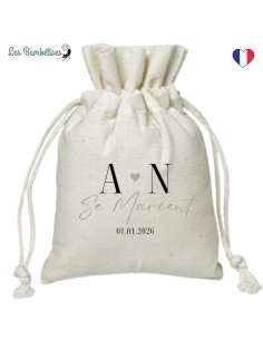 pochon-personnalise-cadeau-invite-mariage-initiales-cadeau-mariage-chic 2
