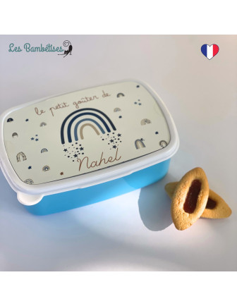 Boite à Goûter Personnalisée Arc en Ciel Bleu