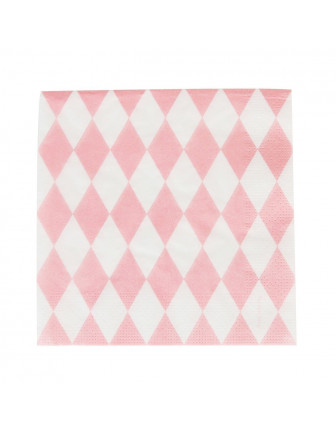  20 serviettes en papier motif losanges rose pastel my little day