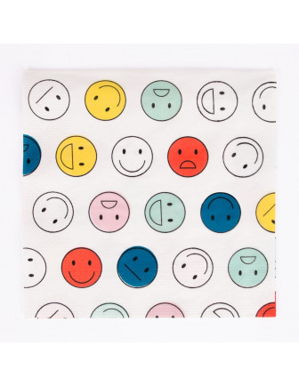20 serviettes en papier motif Happy faces my little day