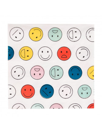  20 serviettes en papier motif Happy faces my little day