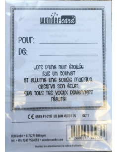 Petite Carte Licorne noire avec bougie magique étoile dorée 2