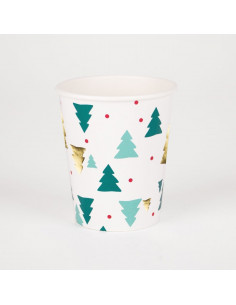 8 gobelets sapins de Noel