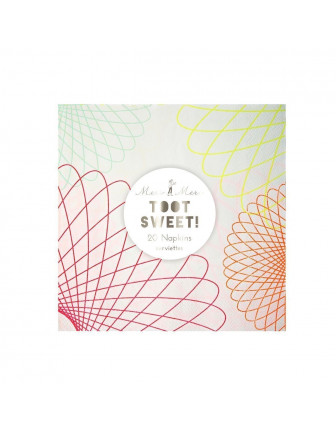  20 petites serviettes thème neon Meri Meri