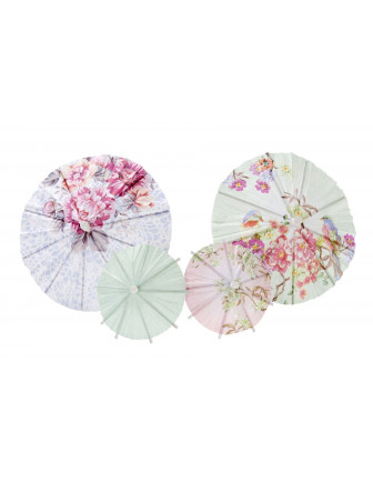 24 parasols pastels en papiers pour décoration cocktails glaces