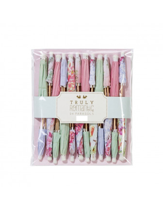  24 parasols pastels en papiers pour décoration cocktails glaces
