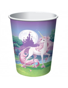 8 gobelets en carton thème licorne