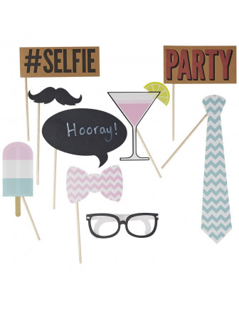 Kit Photoboot pour fête pastel chevron