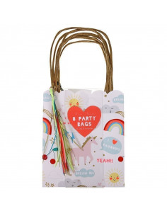 8 sacs à surprise Licorne pour invités Meri Meri