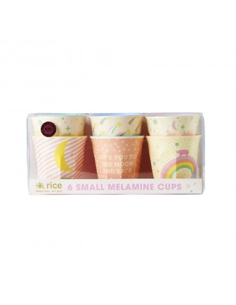 Lot de 6 verres en mélamine Rice imprimés pastels