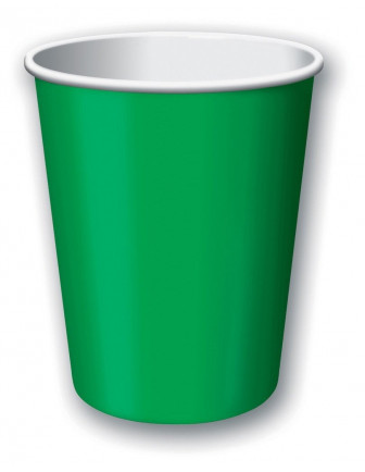 8 gobelets en carton vert