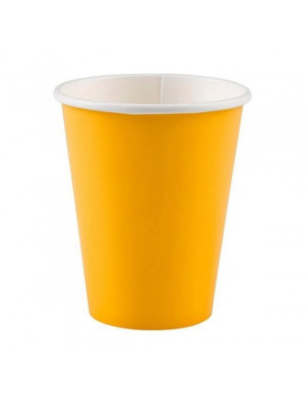 8 gobelets en carton coloris jaune