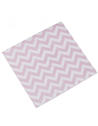 20 Petites serviettes en papier pastel chevron rose clair