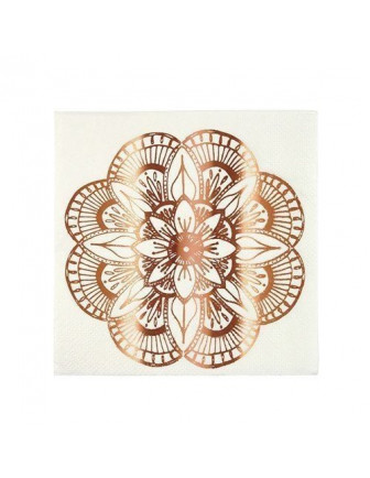 16 petites serviettes tatouages mandala rose gold meri meri