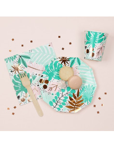 16 grandes serviettes imprimés tropical 2
