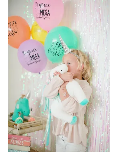 5 ballons anniversaire Arc en ciel