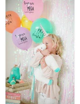 5 ballons anniversaire Arc en ciel