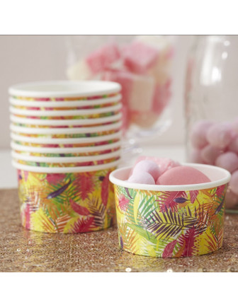 8 coupes à glace décoration flamant rose