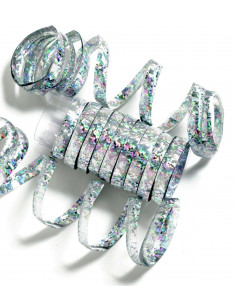 10 serpentins holographiques argent