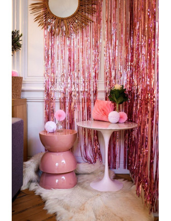 Rideau de franges rose gold brillant