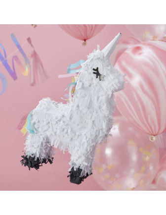 Petite Pinata licorne blanche 26X16X5 cms