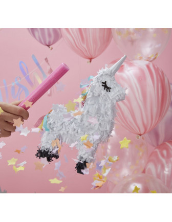 Petite Pinata licorne blanche 26X16X5 cms