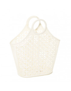 Grand Panier esprit vintage 60 coloris ecru Jasmine
