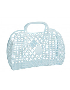 Grand Panier retro bleu ciel