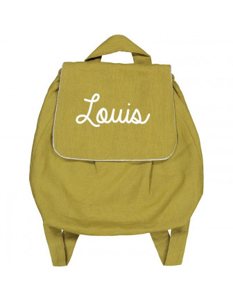 Sac à dos personnalisable lin moutarde Toi-même